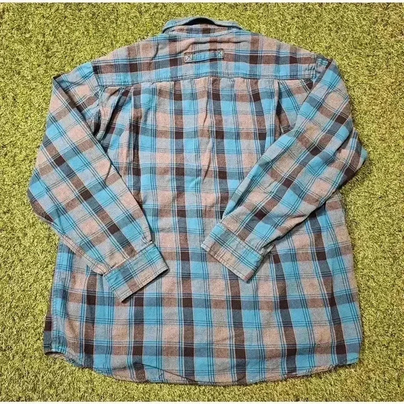 Duluth Trading Shirt Adult Large Blue Plaid Heavy Cotton - Picture 6 of 6